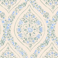 Large Fleurette Trellis in French Blue