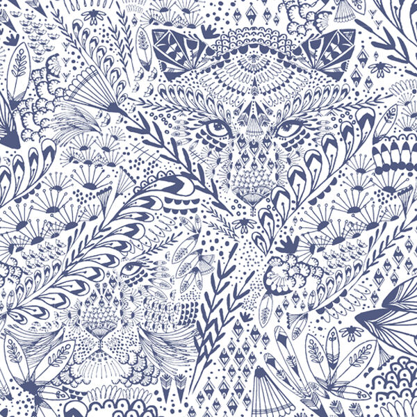 Hide and Seek in Indigo on White