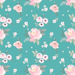 Small Sweet Blush Roses in Seafoam