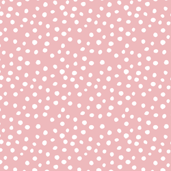 Little Modern Polka Dot in White on Charming Pink