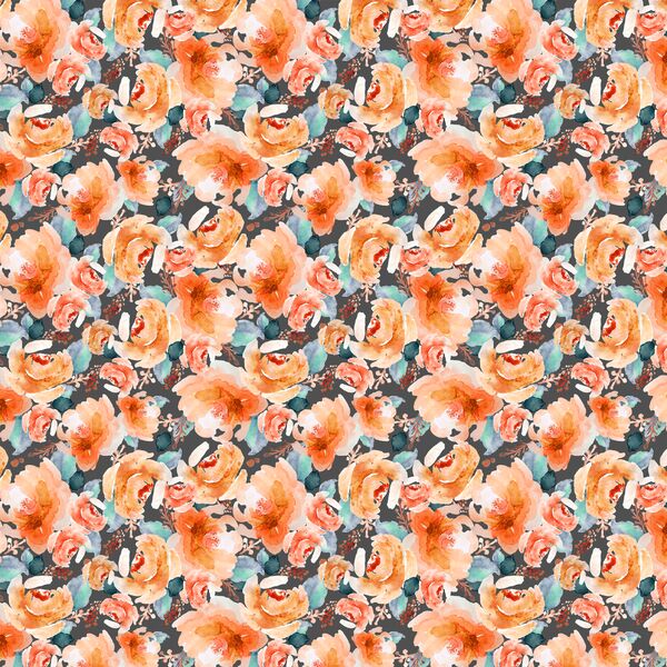 Small Autumn Floral in Warm Orange