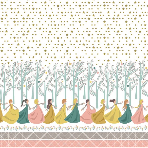 12 Dancing Princesses Border in White