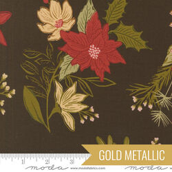 Festive Florals in Espresso Metallic