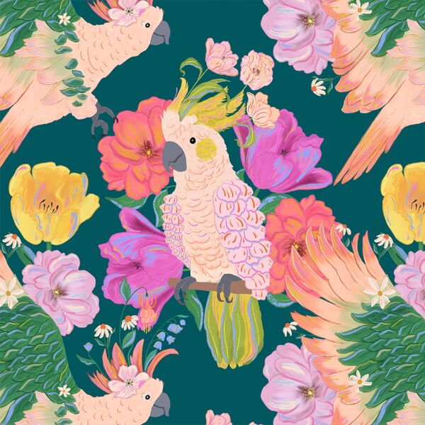 Cockatoos in Verdant Green