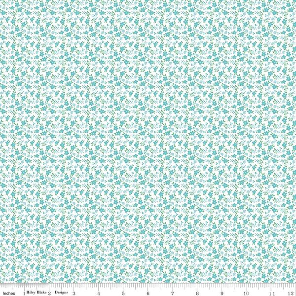 Mini Florals in Aqua