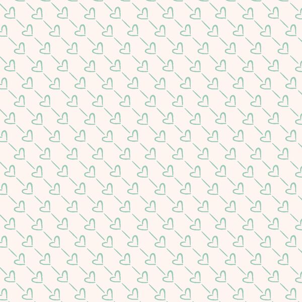 Striped Heart in Celadon