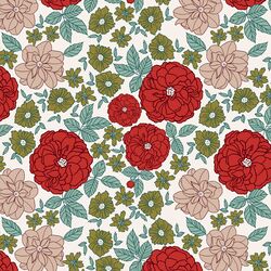 Retro Christmas Floral in Frosty
