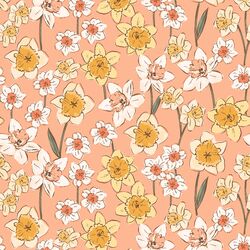 Daffodil Fields in Peach