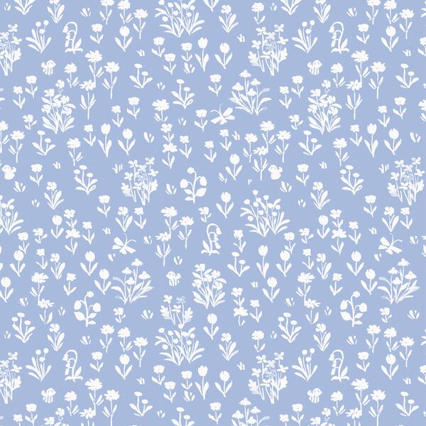 Garden Silhouette in Pond Blue