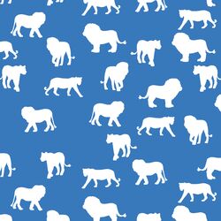 Lion Silhouette in Cerulean