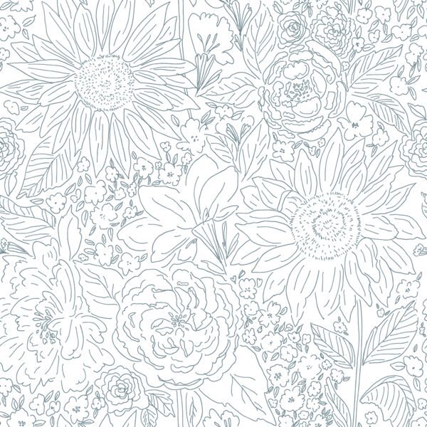 Paperie in Evening Teal on White