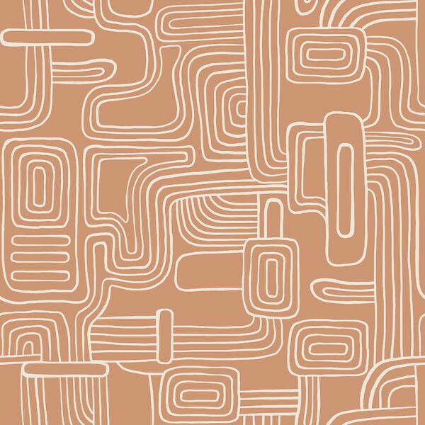 Organic Lines in Cream on Tawny