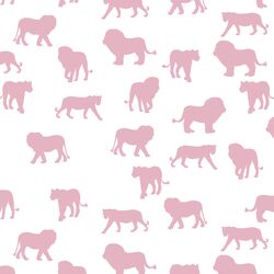 Lion Silhouette in Carnation on White