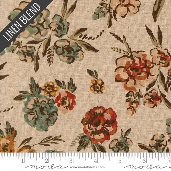 Brushed Bouquet Mochi Linen in Eggshell