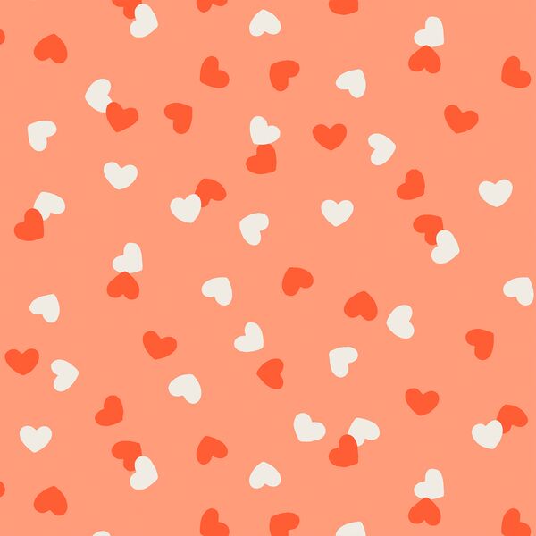 Confetti Hearts in Coral Pink