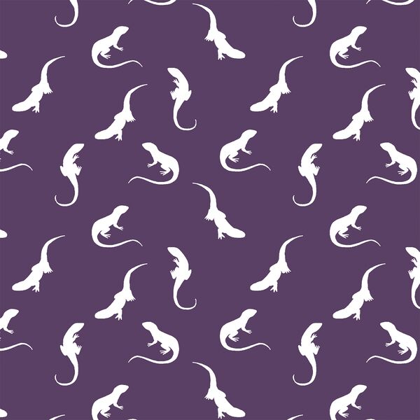 Iguana Silhouette in Aubergine