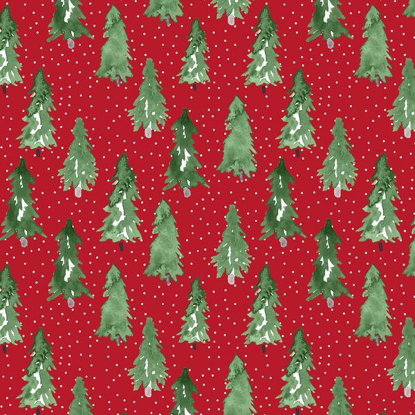 Snowy Pine in Merry Red