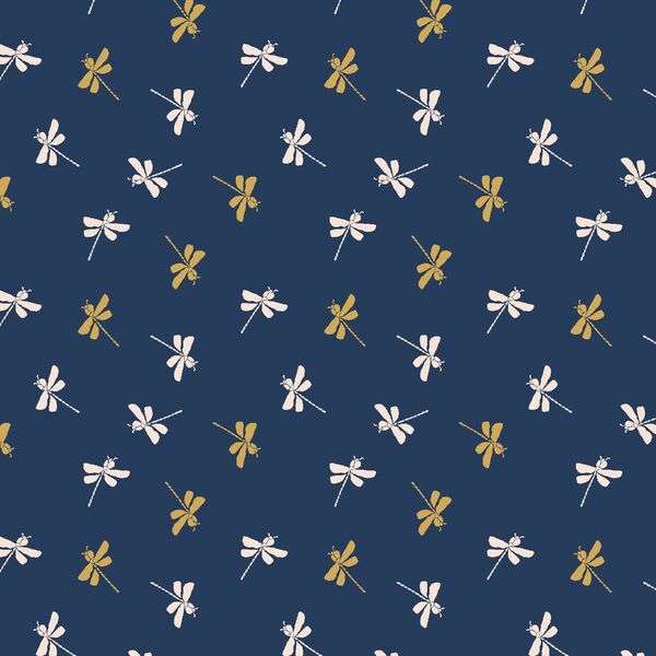 Winged Dragonflies in Navy