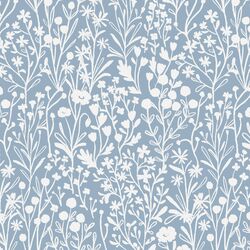 Floral Silhouette in Cornflower Blue