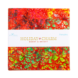 Expressions Batiks 10" Square Pack in Holiday Charm Merry and Bright A