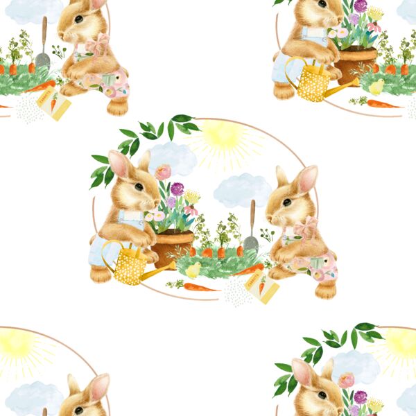 Garden Bunnies in Spring