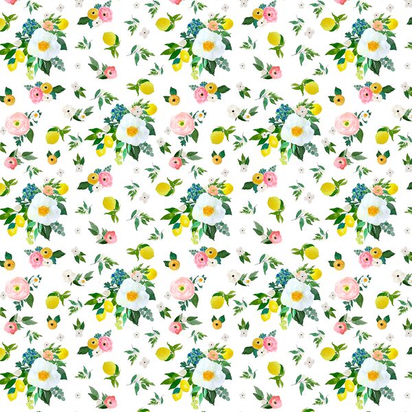 Small Lemon Blossoms in White