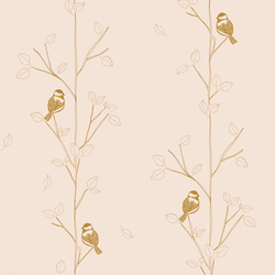 Perched in Pale Pink and Dark Gold