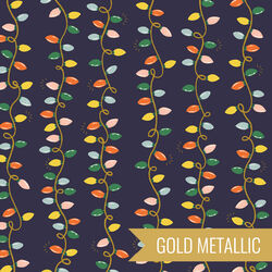 Holiday Lights in Navy Metallic