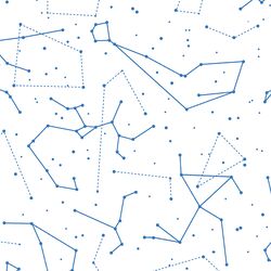 Star Charts in Cerulean on White