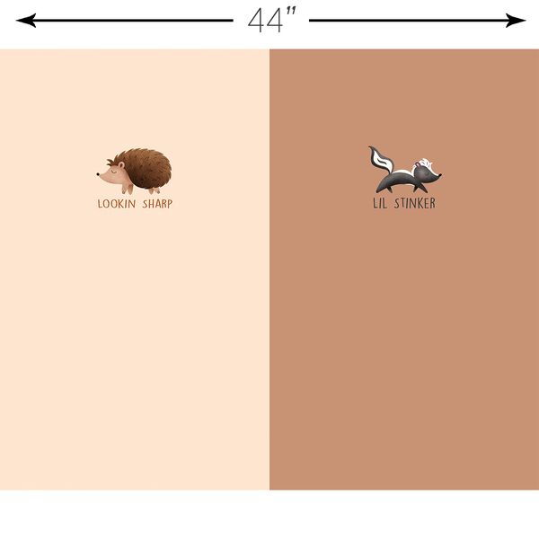 Fall Critter T-Shirt Panel in Warm Cream and Sand