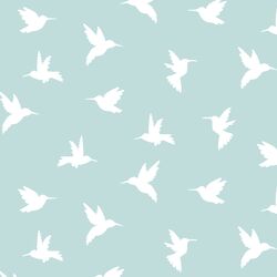 Hummingbird Silhouette in Glacier Blue
