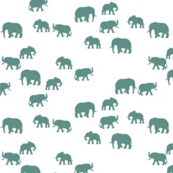 Elephant Silhouette in Agate on White