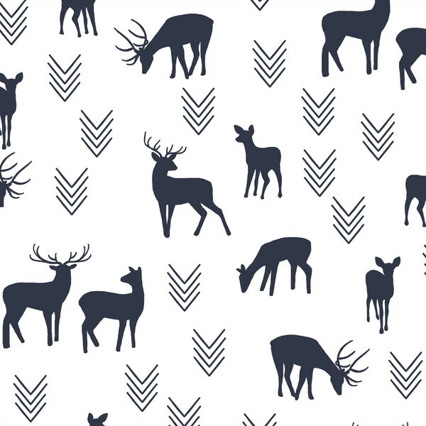 Deer Silhouette in Eclipse in White
