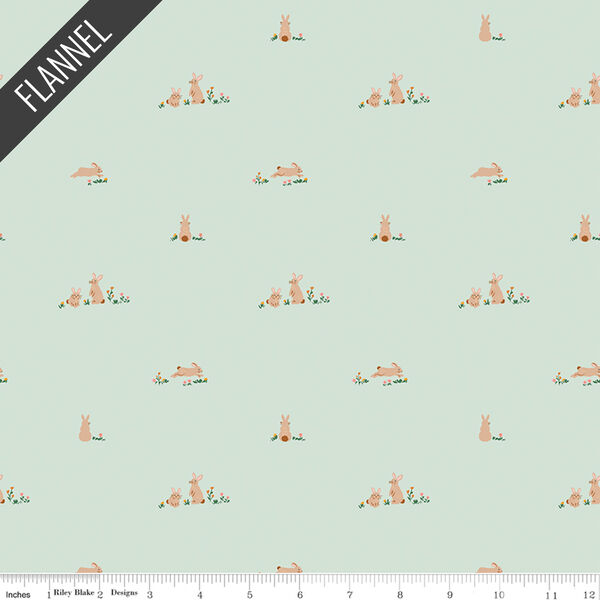 Sweet Cotton Tales Flopsy Fields Flannel in Mint