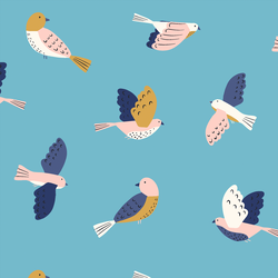 Large Birds in Sky Blue