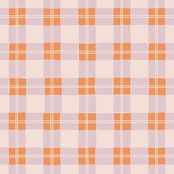 Tartan Plaid in Lilac and Papaya