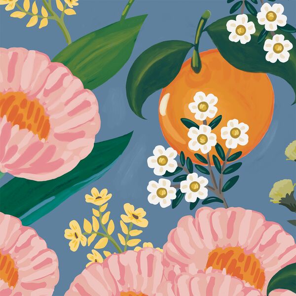 Large Andalusian Blooms in Coastal Blue