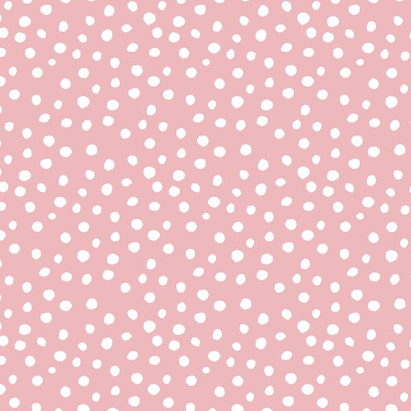 Little Modern Polka Dot in White on Charming Pink