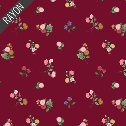 Dahlia Rayon in Burgundy