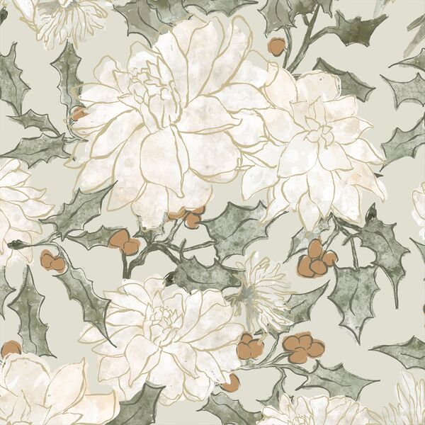 Holly Floral in Soft Sage