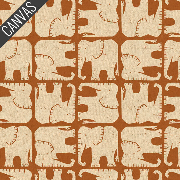 Jolly Elephant Canvas in Umber Unbleached