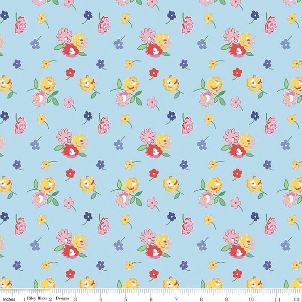 Floral Toss in Blue