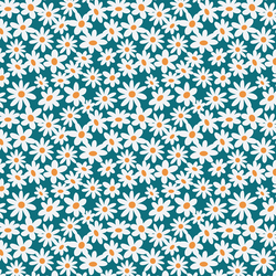 Groovy Daisies in Totally Teal