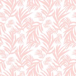 Large Palm Fronds in Powder Pink on White