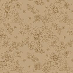 Sketched Florals in Mocha