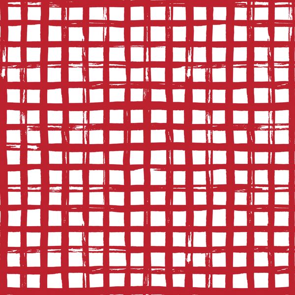 Watercolor Plaid in Red Apple