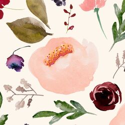 Large Trail Florals in Soft Ivory