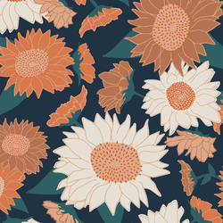 Big Summer Sunflowers in Retro