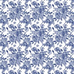 Small Peony Floral in Indigo