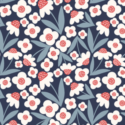 All American Summer Blooms in Ink Blue